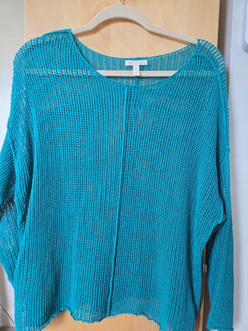 Eileen Fisher Scoop Neck Mesh Sweater Large